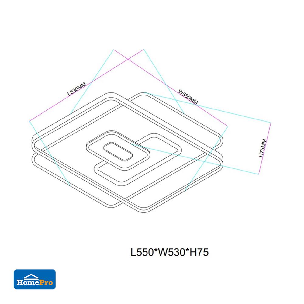 ไฟเพดาน LED CARINI CR123 20 นิ้ว 52 วัตต์ DAYLIGHT/COOL WHITE/WARM WHITE สีขาว