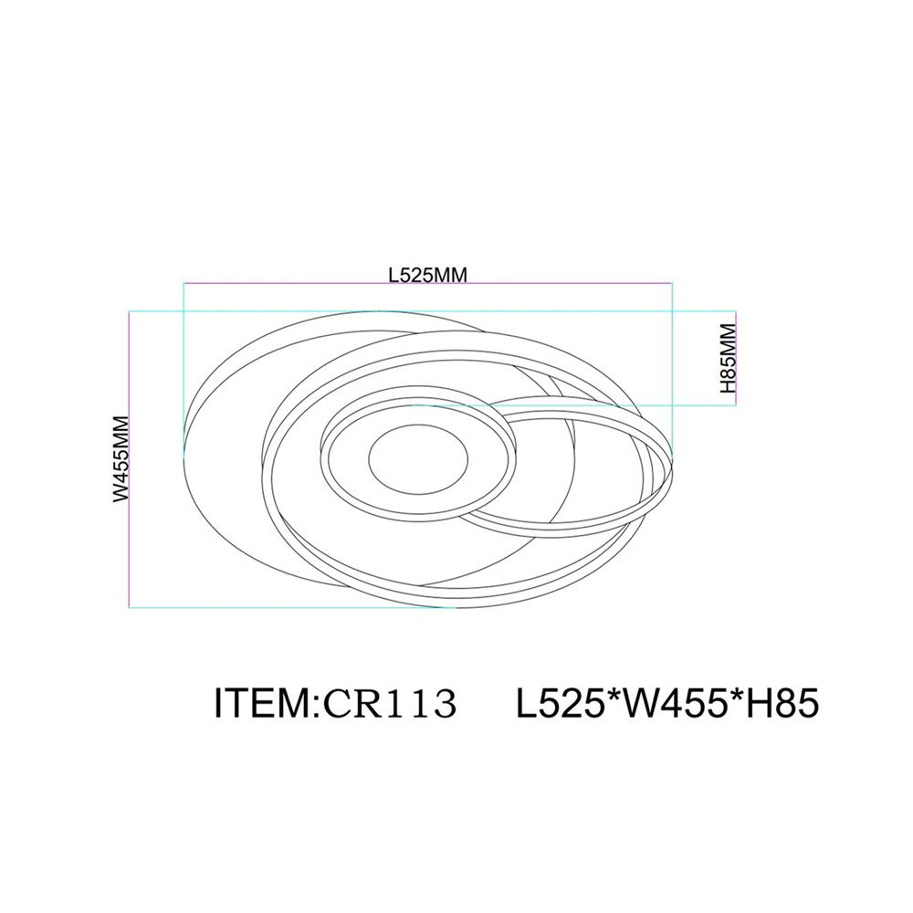 ไฟเพดาน LED CARINI CR113 20 นิ้ว 54 วัตต์ DAYLIGHT/COOL WHITE/WARM WHITE สีขาว