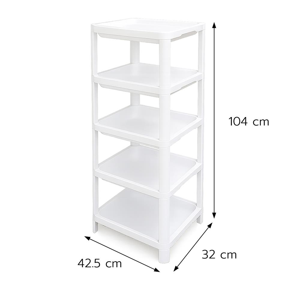 ชั้นวางของ 5 ชั้น STACKO FLEXI 32x42.5x104 ซม. สีขาว