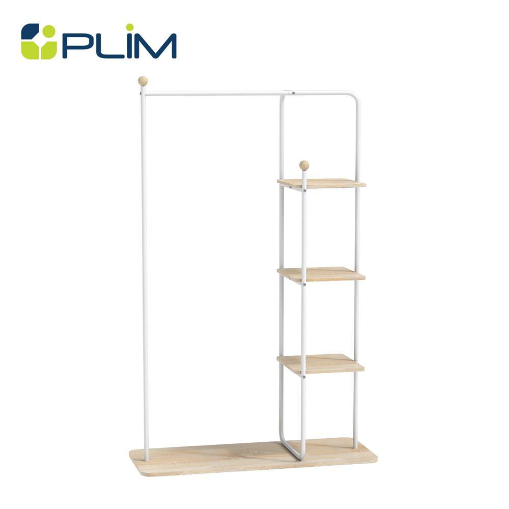 ราวแขวนผ้าพร้อมชั้นวางของ 4 ชั้น PLIM ARRIS 100 ซม. สีขาว