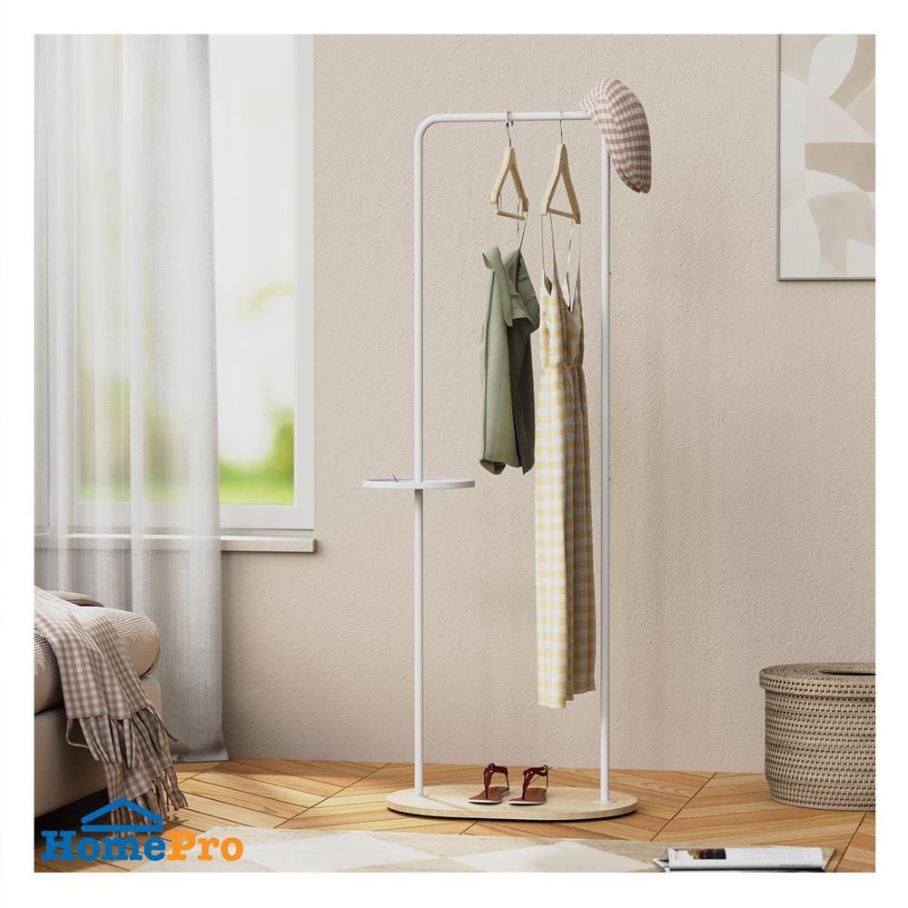 ราวแขวนผ้าพร้อมที่วางของ PLIM ARRIS 56 ซม. สีขาว