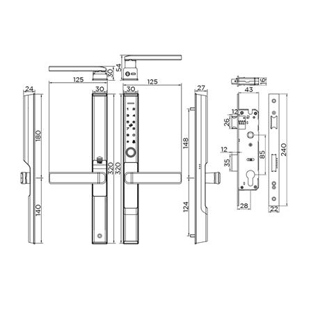 กลอนดิจิตอล ESTHER EAE-08-432-5 สีดำ_3