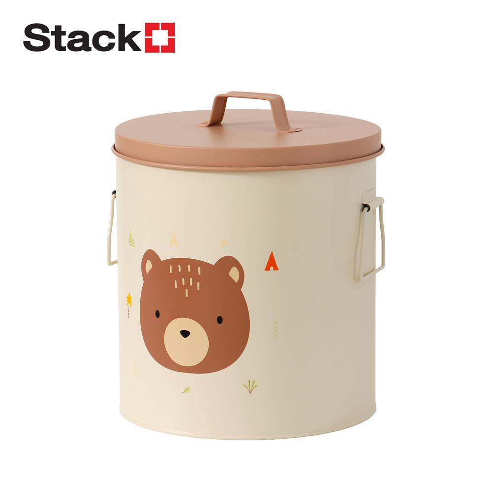 กล่องเหล็กเก็บของ STACKO LITTLE-B 22.8x22.8x26.5ซม. สีขาว/น้ำตาล
