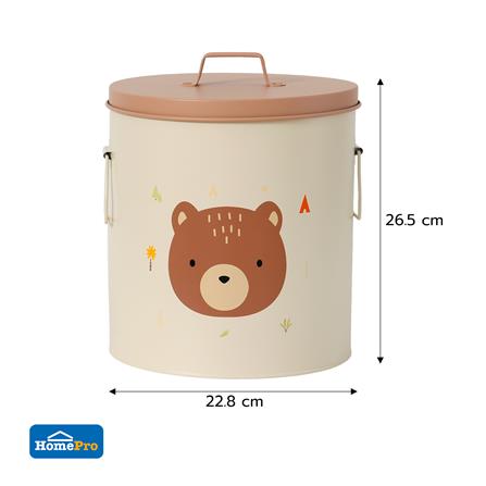 กล่องเหล็กเก็บของ STACKO LITTLE-B 22.8x22.8x26.5ซม. สีขาว/น้ำตาล_4