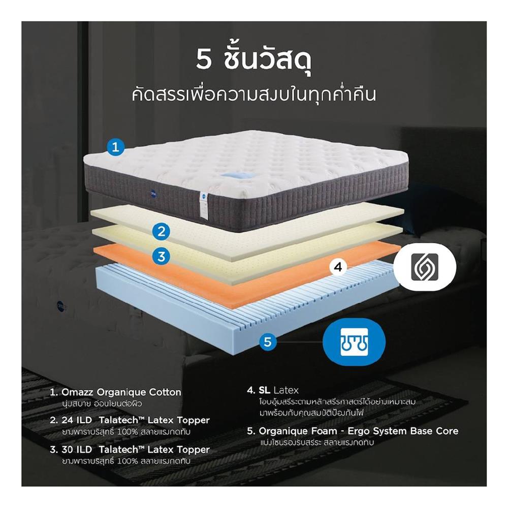 ที่นอน 6 ฟุต OMAZZ FERRIS (พร้อมชุดเครื่องนอน 8 ชิ้น)