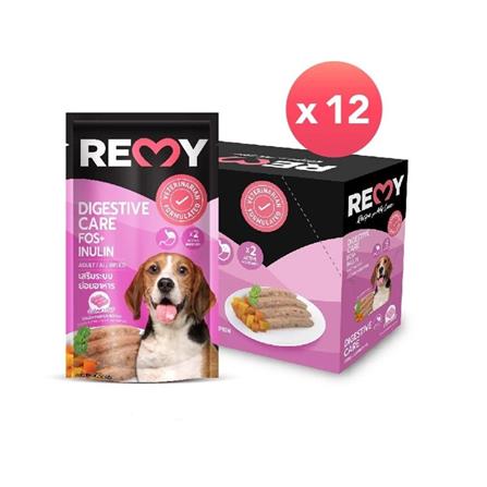 อาหารเปียกสุนัข REMY ไก่หน้าแคร์รอตและฟักทอง สูตรเสริมระบบย่อยอาหาร (แพ็ก 12 ชิ้น)_0