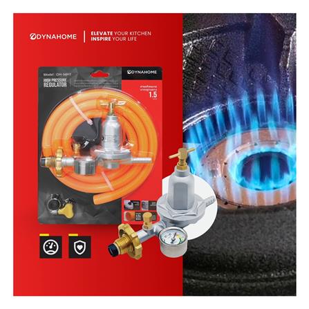 หัวปรับแรงดันสูงเซฟตี้เกจ์วัด พร้อมสายแก๊ส DYNA HOME DH-56HT_5