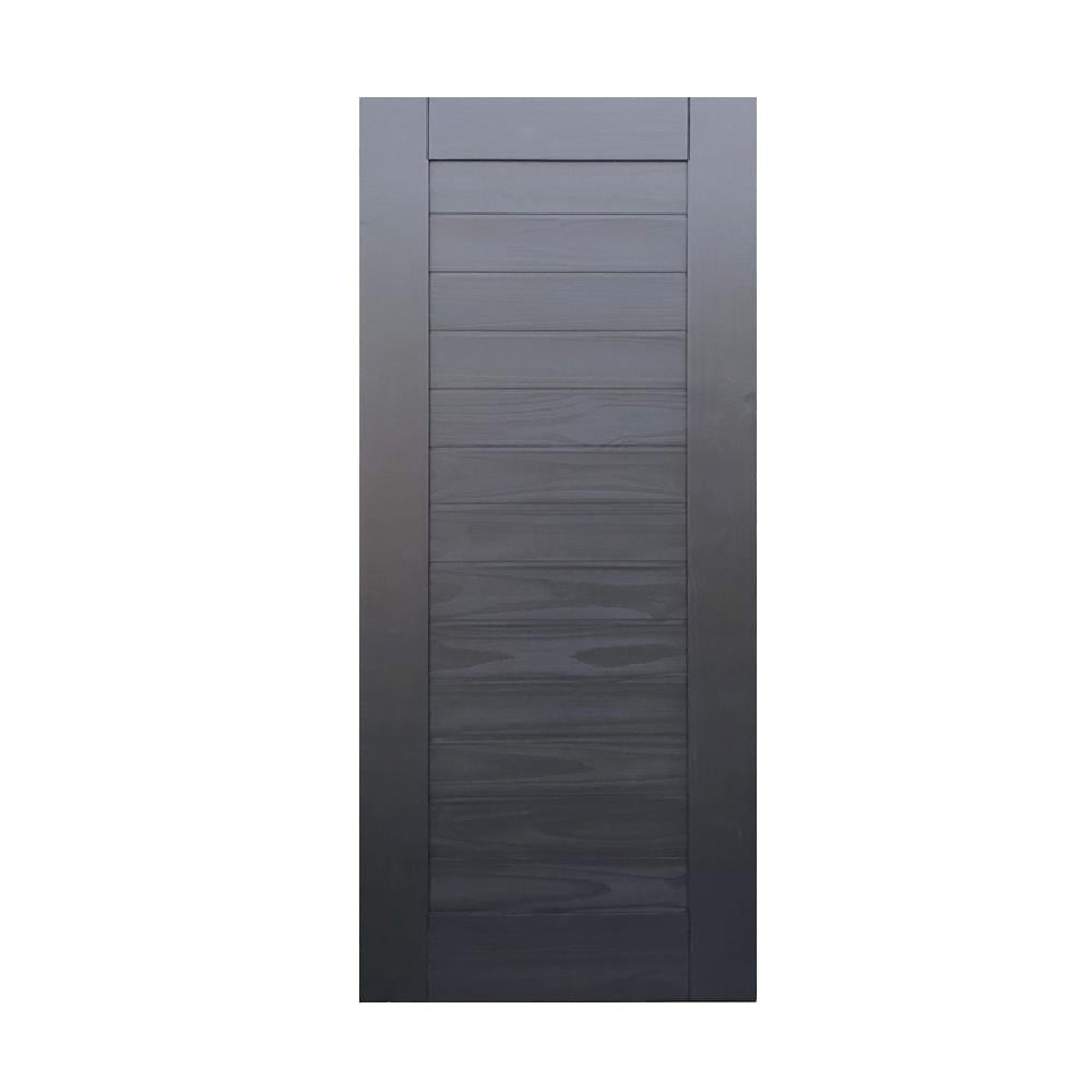 ประตูไม้สน ไม่เจาะลูกบิด D2D ECO PINE EZERO29 80x200 ซม. สี BLACK ASH