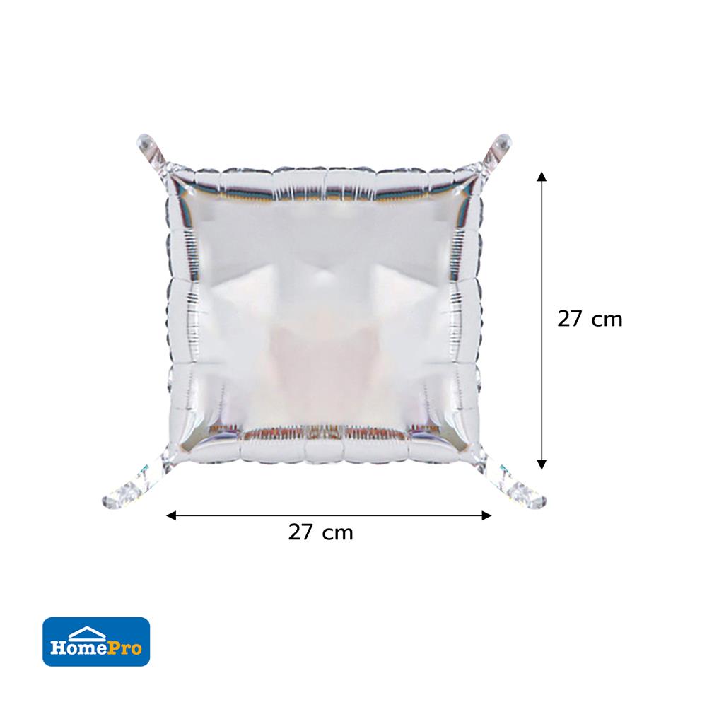 ลูกโป่งฟอยล์ทรงสี่เหลี่ยม SNAZZ 11 นิ้ว สีฟ้า-เงิน