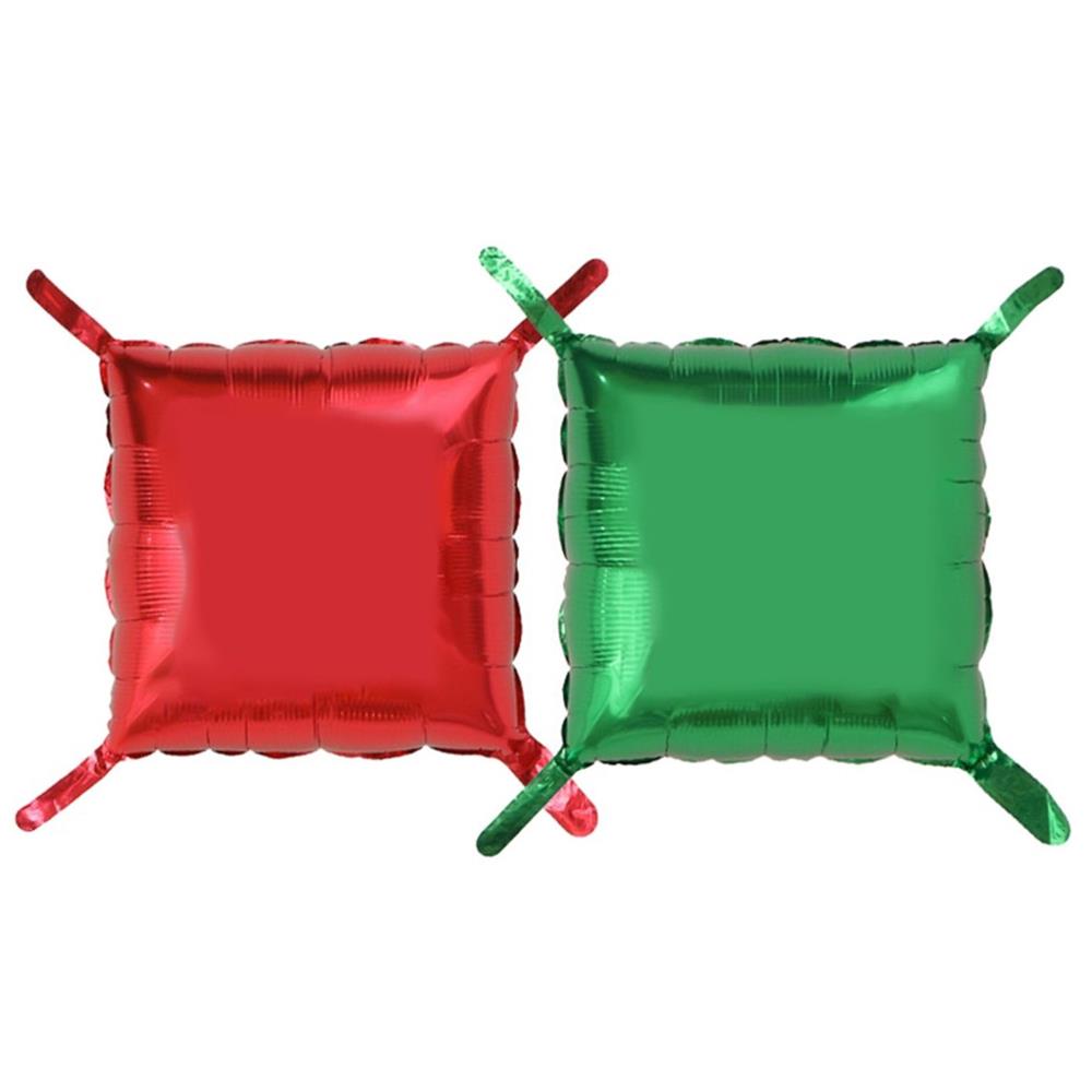 ลูกโป่งฟอยล์ทรงสี่เหลี่ยม SNAZZ 11 นิ้ว สีแดง-เขียว