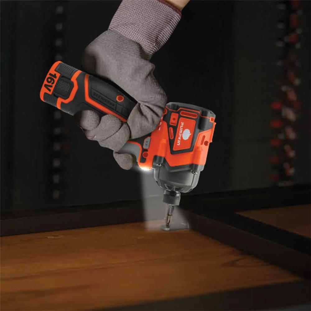 ชุดสว่านไร้สาย (พร้อมแบตเตอรี่และแท่นชาร์จ) PUMPKIN 50467 EC-16IMDID-202CK 16 โวลต์