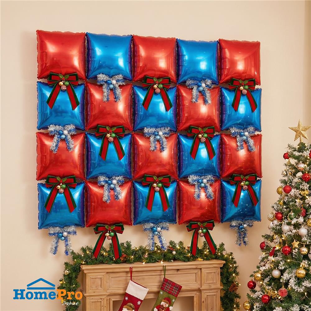 ลูกโป่งฟอยล์ทรงสี่เหลี่ยม SNAZZ 11 นิ้ว สีแดง-น้ำเงิน