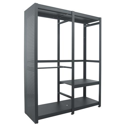 ตู้เสื้อผ้าบานโล่ง+เพ็กบอร์ด FURDINI BROOK 160 ซม. สีดำ_1