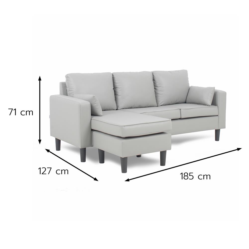 โซฟาเข้ามุม FURDINI MAFIA สีเทา