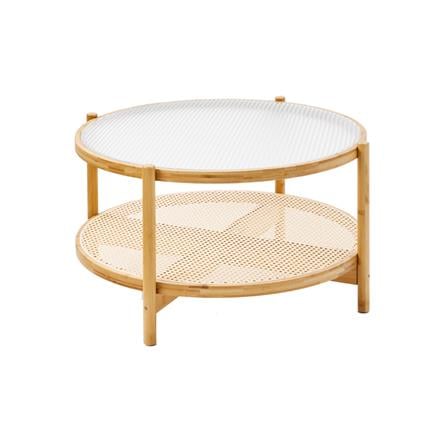 โต๊ะกลางกลม FUDINI WAVE สี NATURAL/กระจกลอน_0