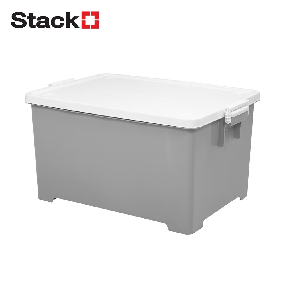 กล่องเก็บของ 75 ลิตร STACKO NO.5114 สีเทา/ขาว