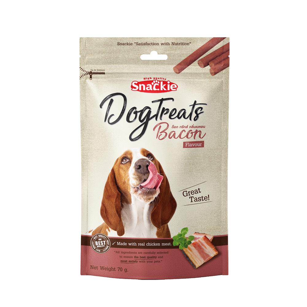 ขนมสุนัข SNACKIE DOG TREATS กลิ่นเบคอน 70 ก.