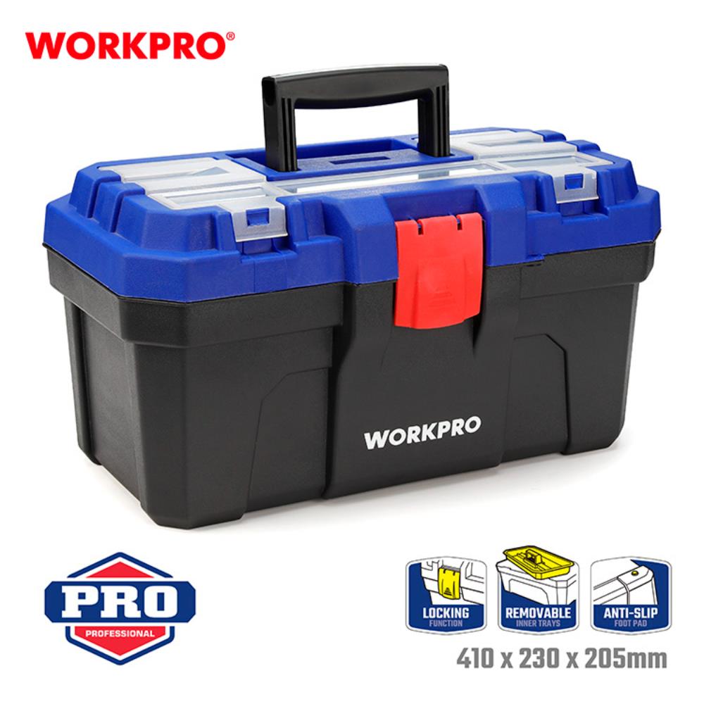 กล่องเครื่องมือช่าง WORKPRO 16 นิ้ว สีดำ/น้ำเงิน