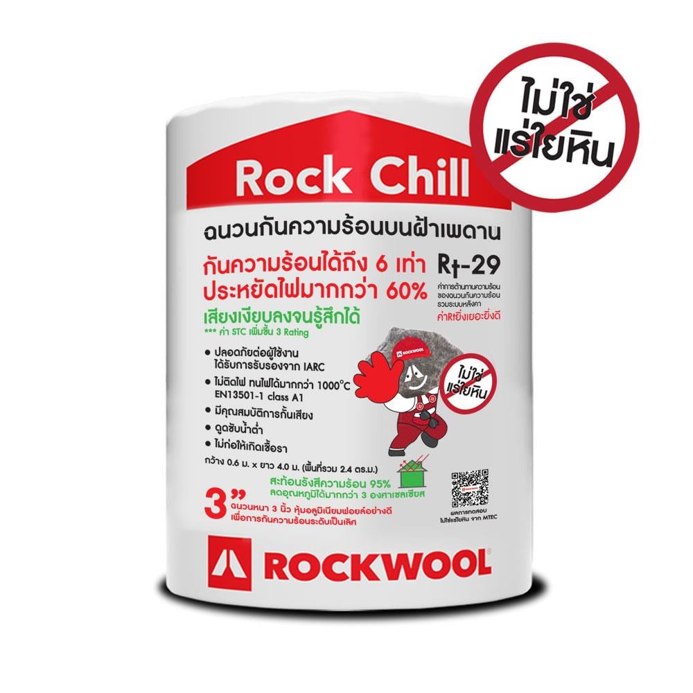 ฉนวนใยแก้วกันความร้อน ROCKWOOL หนา 3 นิ้ว 0.6x4 ม.