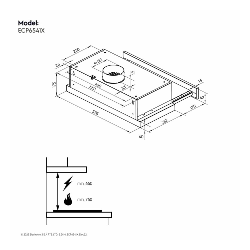 เตาฝัง+เครื่องดูดควัน ELECTROLUX EHC325BA+ECP6541B