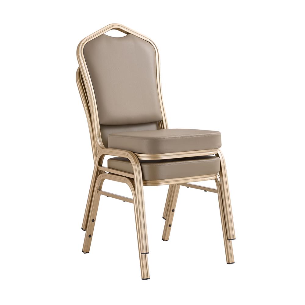 เก้าอี้จัดเลี้ยง FURDINI AURA PU สีน้ำตาลเข้ม/ทอง