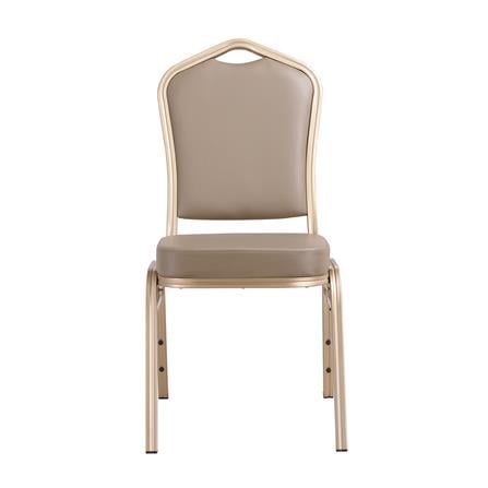 เก้าอี้จัดเลี้ยง FURDINI AURA PU สีน้ำตาลเข้ม/ทอง_1