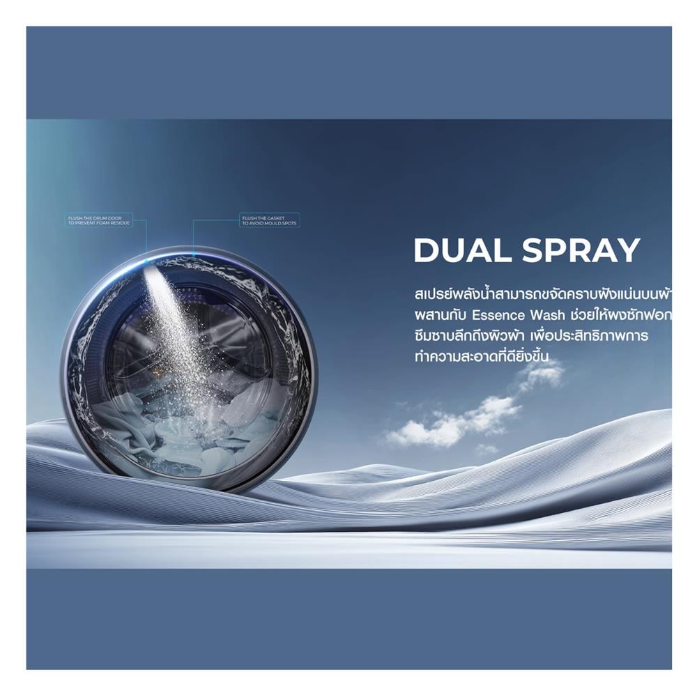 เครื่องซักผ้าฝาหน้า HAIER HW120-BP14367S8U1 12 กก. 1400 RPM อินเวอร์เตอร์ สีดำเงิน