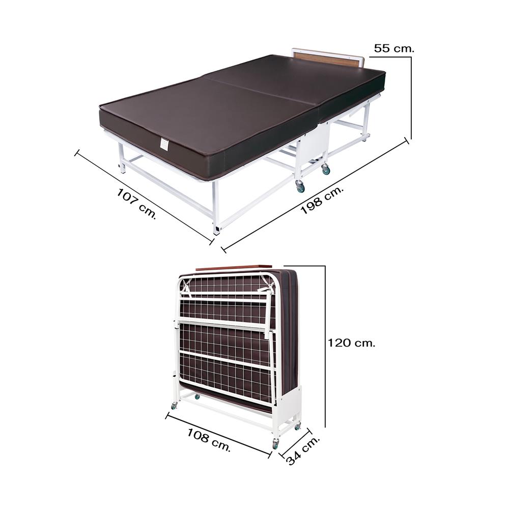 เตียงพับพร้อม TOPPER THAIBULL SSTPE245-105(TNR) สีขาว