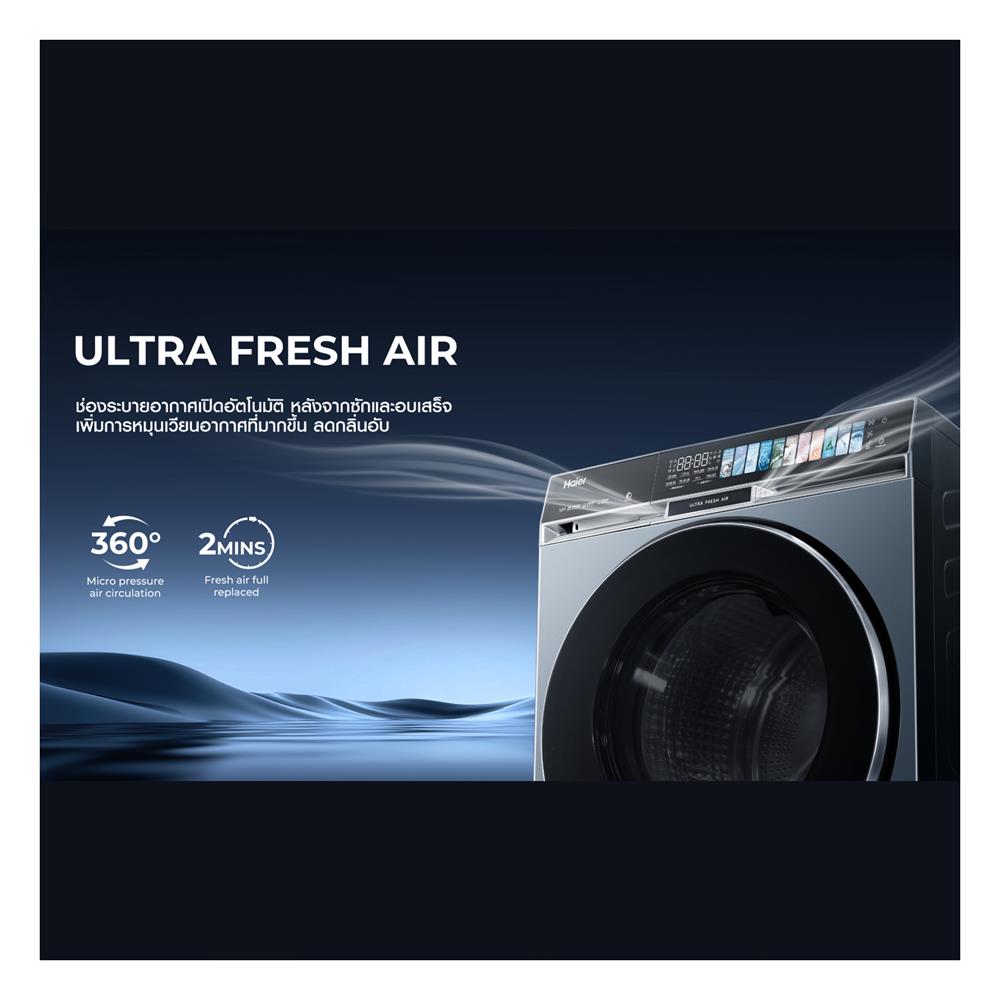 เครื่องซักผ้าฝาหน้า HAIER HW140-BPD14387GNU1 14 กก. 1400 RPM อินเวอร์เตอร์ สีฟ้าครามเข้ม