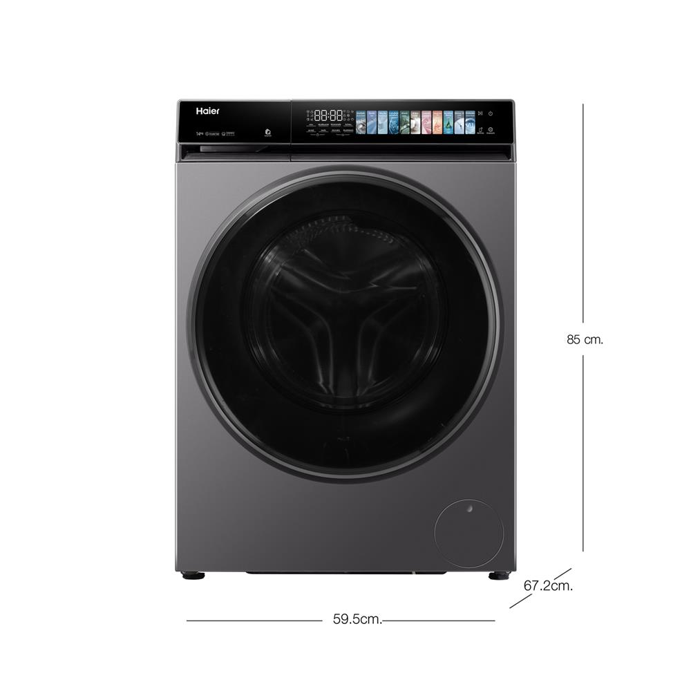 เครื่องซักผ้าฝาหน้า HAIER HW140-BP14367S8U1 14 กก. 1400 RPM อินเวอร์เตอร์ สีดำเงิน
