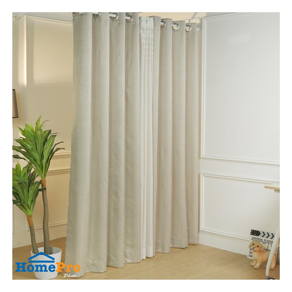 ผ้าม่าน EYELET HOME LIVING STYLE TARTAN UV 140x220 ซม. สีครีม