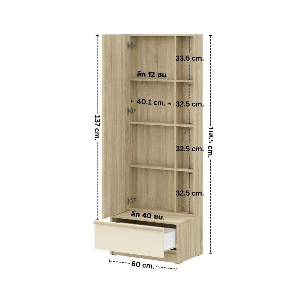 ชุดห้องนอน 5 ฟุต KONCEPT HANNIE 59063781 สีโซลิดโอ๊ค