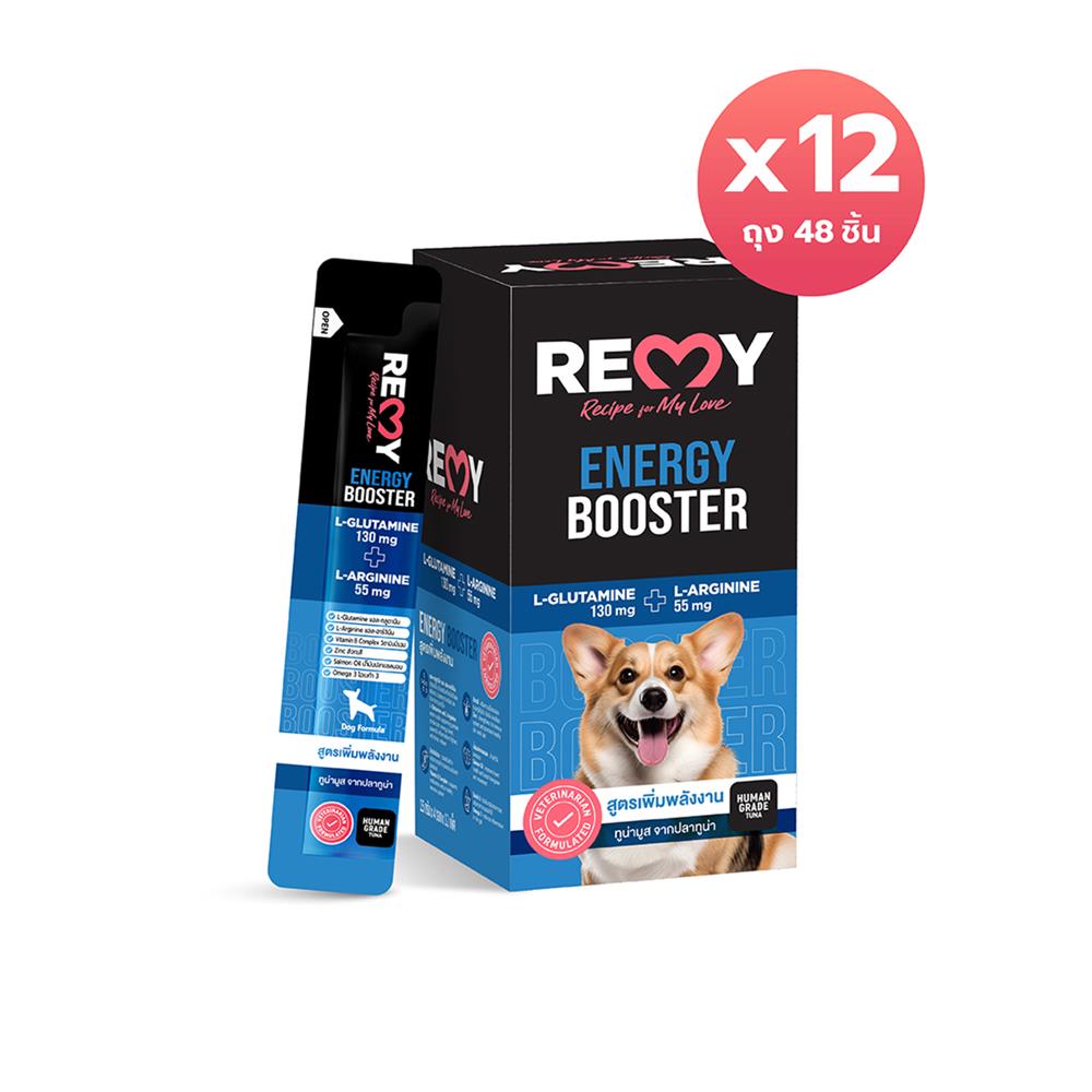 ขนมสุนัข REMY TUNA MOUSSE PLUS SALMON OIL AMINO ACID สูตรเพิ่มพลังงาน (12 แพ็ก)