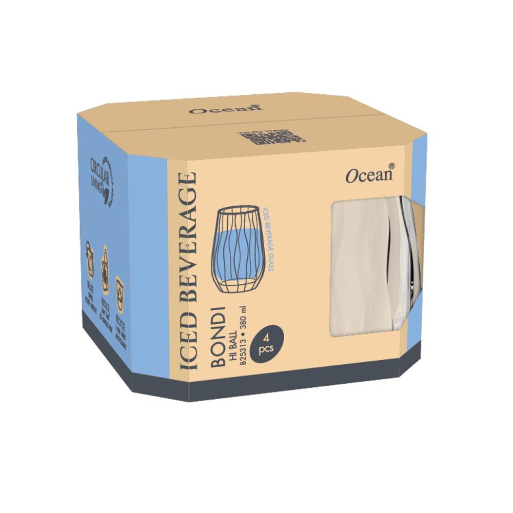 แก้วน้ำ 380 มล. OCEAN GLASS BONDI (แพ็ก 4 ใบ)