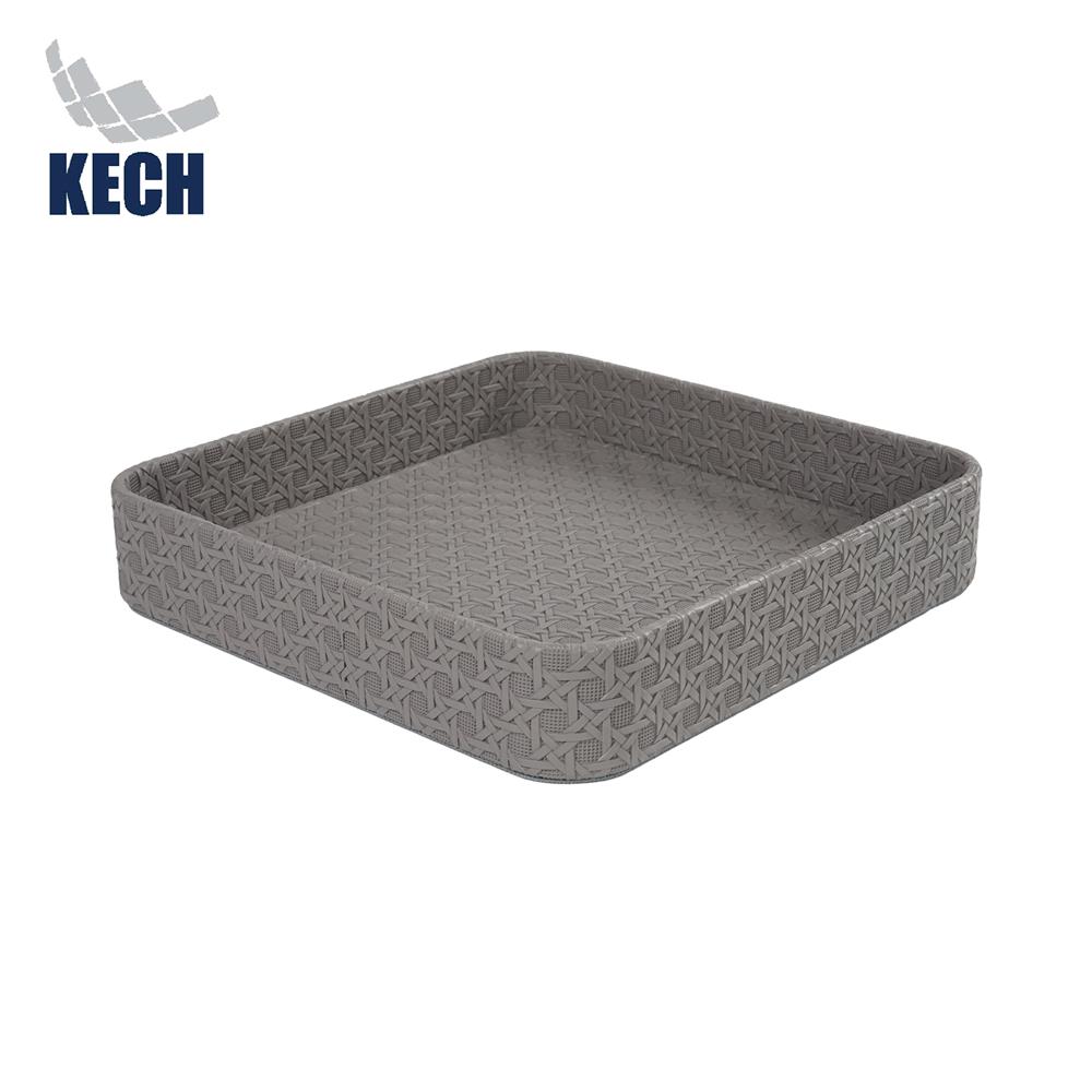 ถาด PVC KECH PETRA 23x23x4 ซม. สีเทา