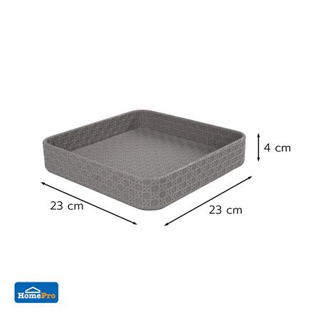 ถาด PVC KECH PETRA 23x23x4 ซม. สีเทา_3