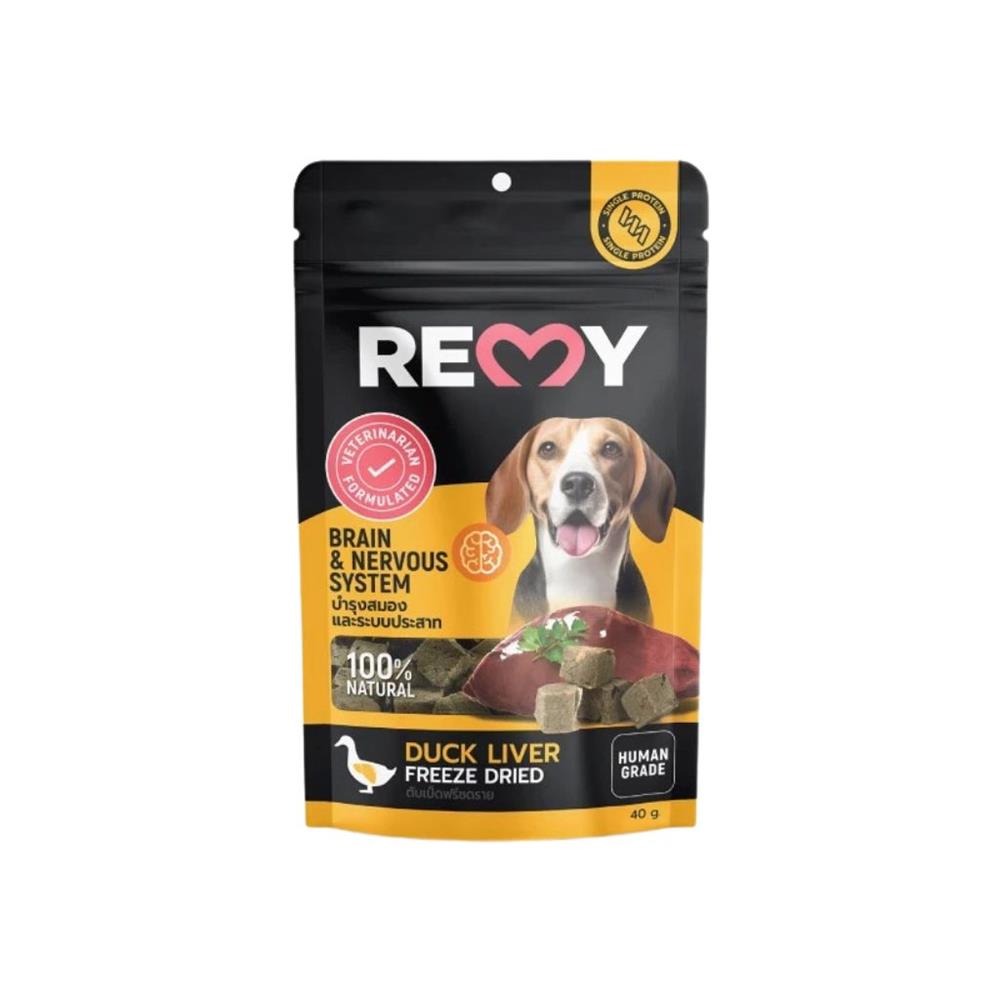 ขนมสุนัข REMY FREEZE DRIED รสตับเป็ด สูตรบำรุงสมองและระบบประสาท 40 ก.