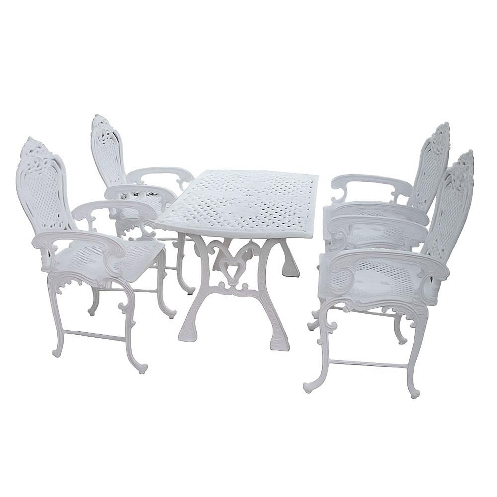 ชุดสนาม 4 ที่นั่ง AUNCHISAALLOY 116x68x63 ซม. สีขาว