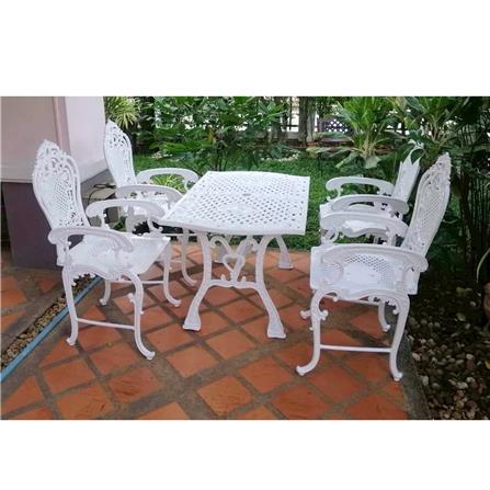 ชุดสนาม 4 ที่นั่ง AUNCHISAALLOY 116x68x63 ซม. สีขาว_1