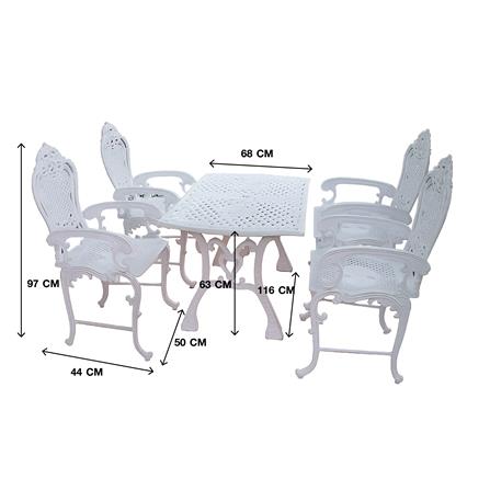 ชุดสนาม 4 ที่นั่ง AUNCHISAALLOY 116x68x63 ซม. สีขาว_2