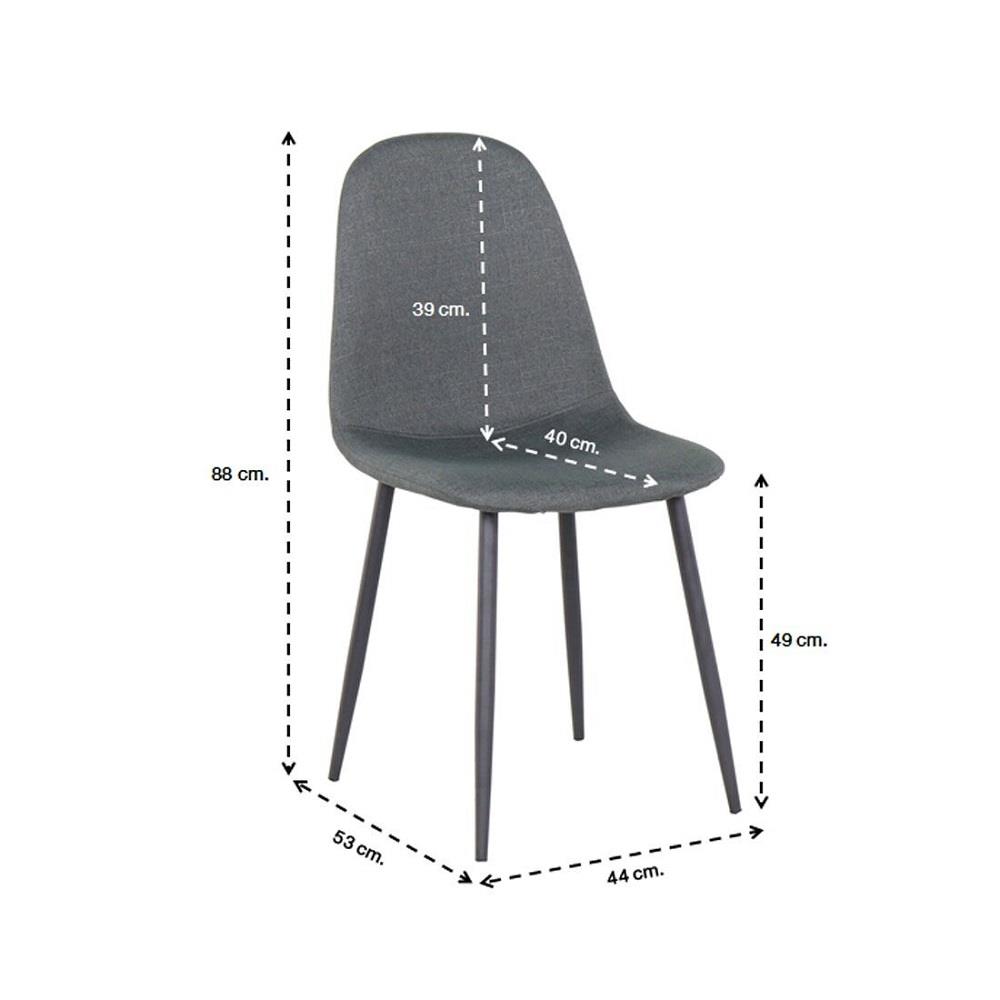 เก้าอี้ทานข้าว SB FURNITURE LALADA 59056197 สีเทาเข้ม (ชุด 2 ตัว)