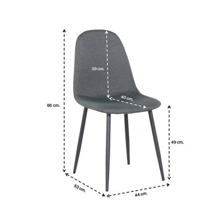 เก้าอี้ทานข้าว SB FURNITURE LALADA 59056197 สีเทาเข้ม (ชุด 2 ตัว)_5