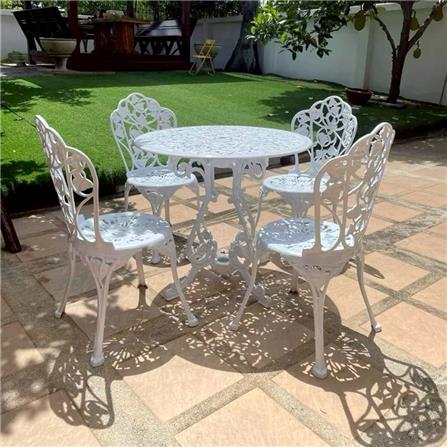ชุดสนาม 4 ที่นั่ง AUNCHISAALLOY 84x84x70 ซม. สีขาว_1