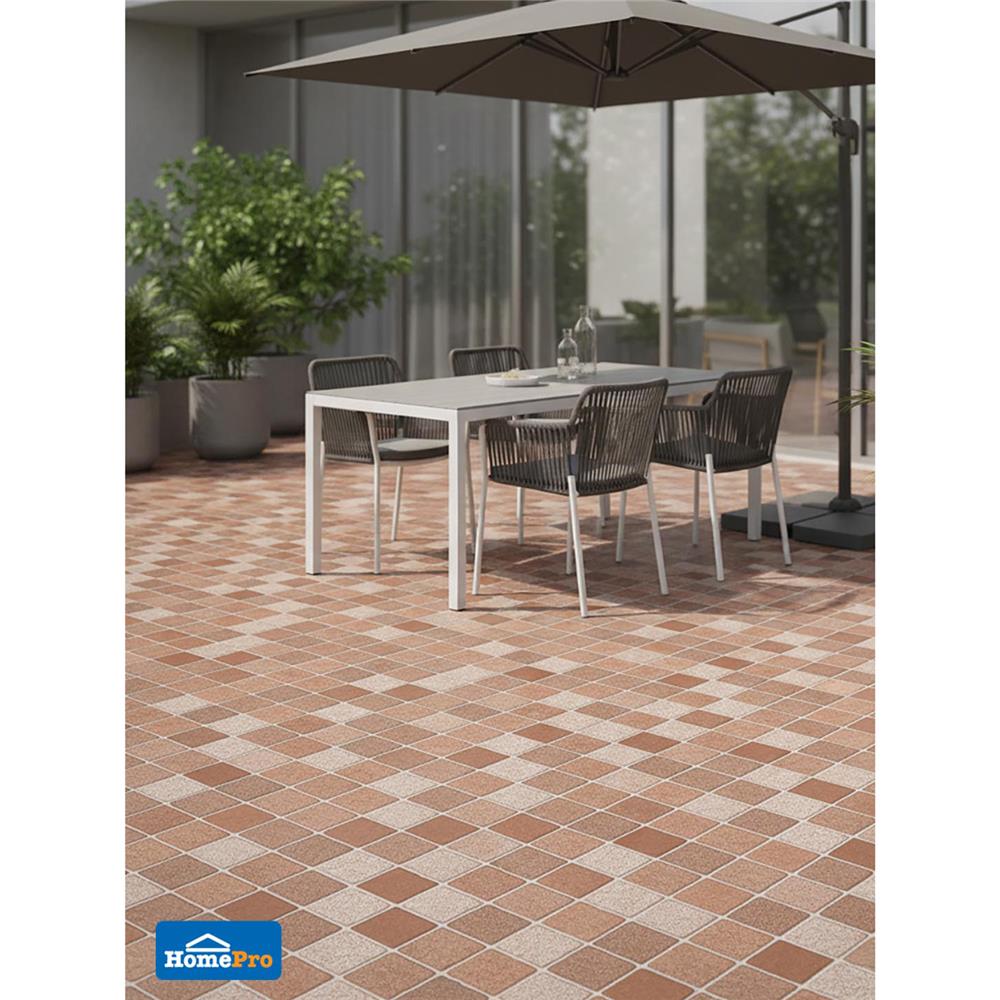 กระเบื้องพื้น 16x16นิ้ว SOSUCO หินสี่ทิศ มิกซ์ น้ำตาล PM 0.96 ตร.ม.