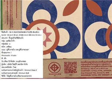 กระเบื้องพื้น 16x16นิ้ว SOSUCO บุษบัน ฟลอร่า ฟ้า PM 0.96 ตร.ม._5