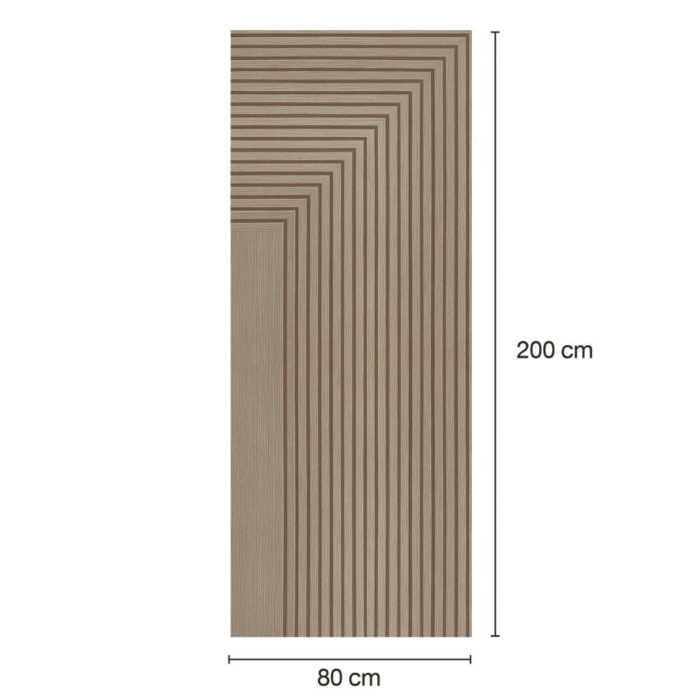 ประตูภายในโพลีสไตรีน ไม่เจาะลูกบิด LINEDEKOR 45DEGREE 80x200 ซม. สีบีชด้าน