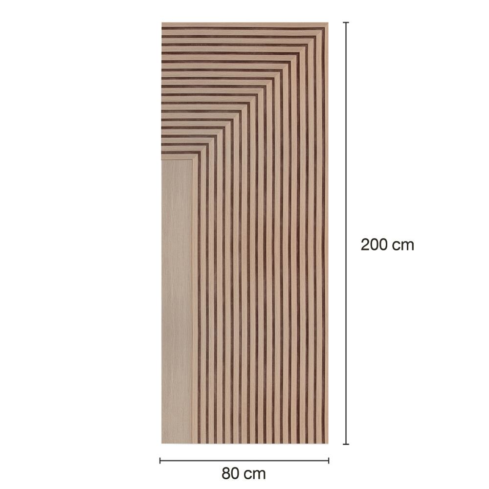 ประตูภายในโพลีสไตรีน ไม่เจาะลูกบิด LINEDEKOR 45DEGREE 80x200 ซม. สีบีช