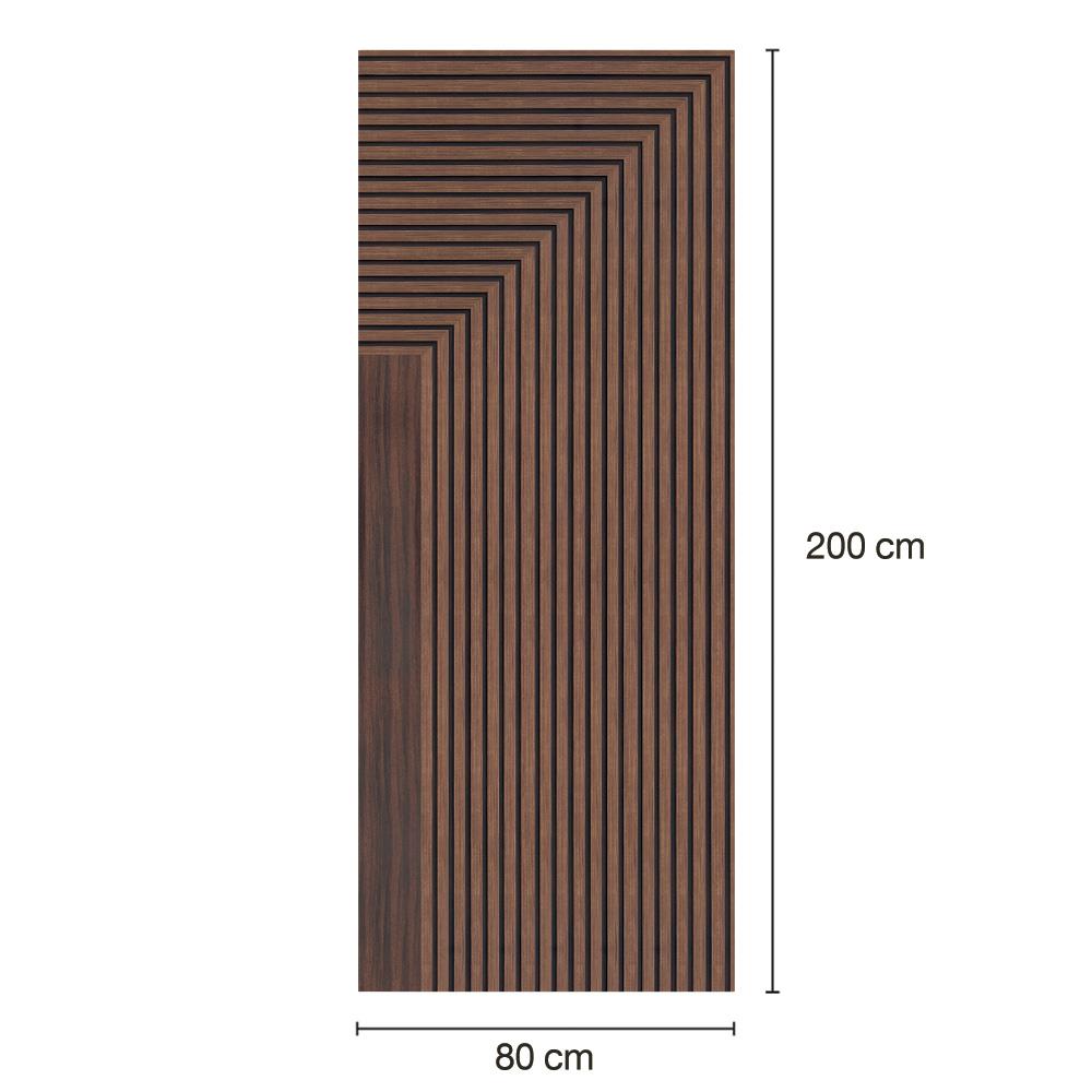 ประตูภายในโพลีสไตรีน ไม่เจาะลูกบิด LINEDEKOR 45DEGREE 80x200 ซม. สีโรสวู้ด