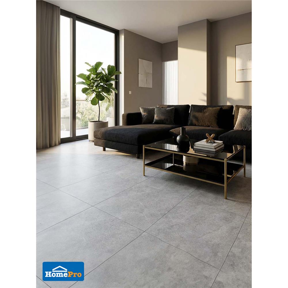 กระเบื้องพื้นพอร์ซเลน 60x60 ซม.COTTO พีโม เทา ซาติน PM 1.44 ตร.ม.