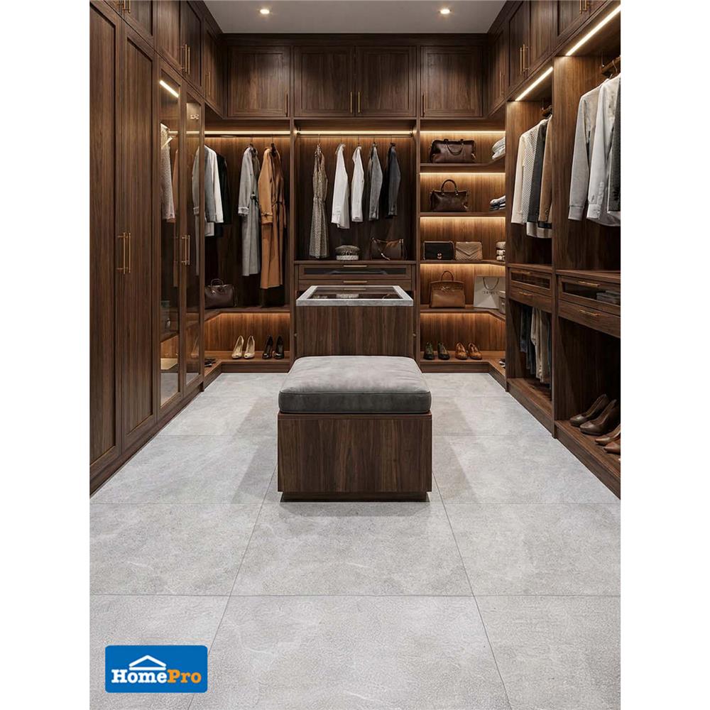 กระเบื้องพื้นพอร์ซเลน 60x60 ซม.COTTO พีโม เทา ซาติน PM 1.44 ตร.ม.